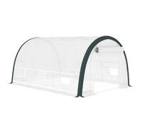 Outsunny 4 x 3(m) Walk-In Tunnel Greenhouse, with Accessories - White