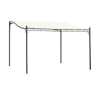 Outsunny 4 x 3 Meters Canopy Metal Wall Gazebo Awning Garden Marquee Shelter Door Porch - Cream Cream
