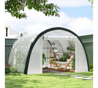OUTSUNNY 4 x 3 x 2 m Polytunnel Greenhouse Pollytunnel Tent Steel Frame in White | Size: 1 Pack Outsunny White 1 Pack