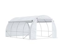 Outsunny 4 x 3 x 2 m Polytunnel Greenhouse Pollytunnel Tent w/ Steel Frame White