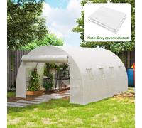 OUTSUNNY 4 x 3 x 2m Greenhouse Replacement Cover ONLY for Tunnel Greenhouse in White Outsunny White