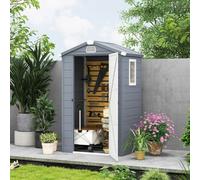 Outsunny 4 x 3ft Garden Shed Storage w/ Foundation Kit, Vents, Grey