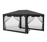 Outsunny 4 X 3M Party Tent Waterproof Garden Gazebo Canopy Wedding Cover Shade In Dark Grey Dark Grey