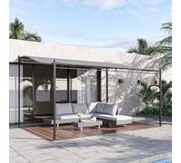 Outsunny 4 X 3 M Canopy Metal Wall Gazebo Awning Garden Marquee Shelter Door Por