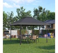 Outsunny 4 x 4m Outdoor Pop-Up Canopy Tent Gazebo Adjustable Legs Bag Grey