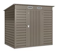 Outsunny 4 x 6ft Galvanised Metal Garden Shed, with Locking Door - Grey