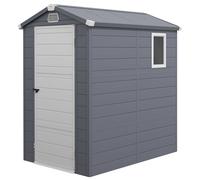 Outsunny 4 x 6ft Garden Shed Storage with Foundation Kit and Vents - Grey | TJ Hughes