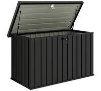 Outsunny 400L Galvanised Steel Garden Storage Box, Black