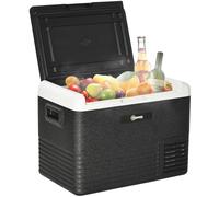 Outsunny 40L Car Refrigerator, Portable Compressor Car Fridge Freezer, Electric Cooler Box with 12/24V DC and 110-240V AC for Camping, Driving, Picnic, Down to -20℃, Grey and Black