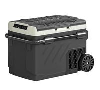 Outsunny 40L Compressor Car Fridge Freezer, Dual Zone Camping Refrigerator with App Control, Telescopic Handle, -20℃-20℃