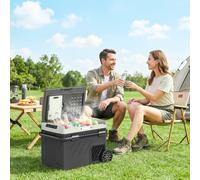 Outsunny 40L Compressor Car Fridge Freezer, Dual Zone With App Control In Black Black