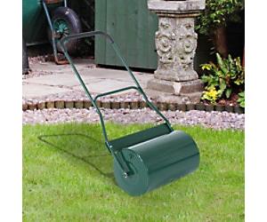 Outsunny 40L Metal Sand or Water Filled Lawn Roller Green