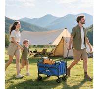 Outsunny 41L Festival Trolley, 60kg Heavy Duty Folding Trolley Cart, Blue