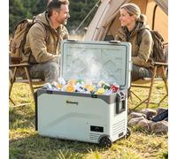 Outsunny 42.5L Compressor Car Fridge Freezer, Camping Refrigerator In Green Green