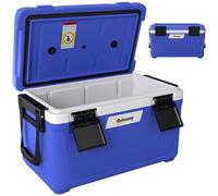 Outsunny 42.6L Insulated Cool Box Lightweight Ice Cooler Lid Dark Blue