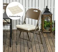 Outsunny 42 X 42Cm Replacement Garden Seat Cushion Pad With Ties In Cream Cream