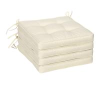 Outsunny 42 x 42cm Replacement Garden Seat Cushion Pad with Ties, Cream, Cream