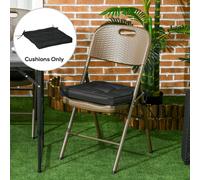 Outsunny 42 x 42cm Replacement Garden Seat Cushion Pad with Ties, Green