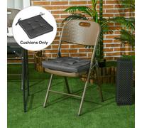 Outsunny Garden Seat Cushion Replacement Dining Chair Pad with Ties 42x42 cm Grey – Set of 4