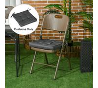 Outsunny 42 X 42Cm Replacement Garden Seat Cushion Pad With Ties, Grey
