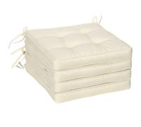 Outsunny 42 X 42Cm Replacement Garden Seat Cushion Pad With Ties, Cream