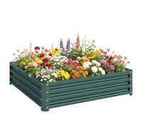 Outsunny 432L Raised Garden Bed, 120 x 120 x 30cm, Green