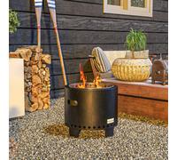 Outsunny 45Cm Smokeless Wood Burning Firepit Metal Fire Pit In Black Black