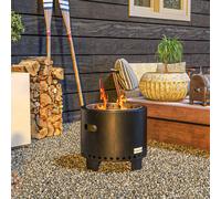 Outsunny 45cm Smokeless Wood Burning Firepit Metal Fire Pit, Black