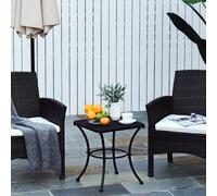 Outsunny 45Cm Square Metal Outdoor Patio Bistro Table Coffee Desk Black