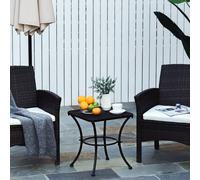 OUTSUNNY 45cm Square Metal Outdoor Patio Bistro Table Coffee Desk Black Outsunny Black