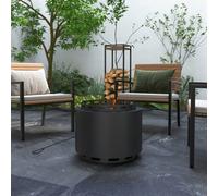 Outsunny 48.5Cm Smokeless Wood Burning Firepit Metal Fire Pit, Black