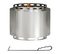 Outsunny 48.5cm Smokeless Wood Burning Firepit Stainless Steel Fire Pit, Silver