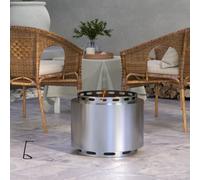 Outsunny 48.5cm Smokeless Wood Burning Firepit Stainless Steel Fire Pit - Silver | TJ Hughes