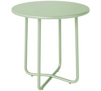Outsunny 48 cm Round Garden Side Table, Small Metal Outdoor Garden Table with Rolled Edge, Green