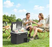Outsunny 49L Compressor Car Fridge Freezer, Dual Zone With App Control In Black Black