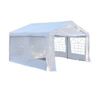 Outsunny 4M X 4 M Garden Gazebo Portable Carport Shelter With Removable Sidewalls & Doors Party Tent Shelter Car Canopy