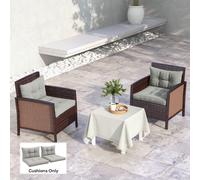 Outsunny 4pc Outdoor Seat Cushion for Patio Furniture, Light Grey