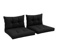 Outsunny 4pc Outdoor Seat Cushions Back Cushions, 60 x 60 x 10cm Water Repellent Seat Pads for Garden Patio Kitchen Office Chairs, Black
