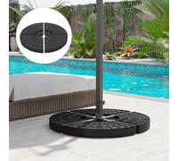 Outsunny 4 PCs 70KG Portable Round Parasol Base Umbrella Cross Stand Weights Holder Sand or Water Filled Outdoor Garden Patio Cantilever Cross Base Weight