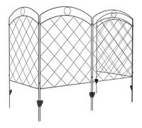 Outsunny 4Pcs Decorative Garden Fencing 43In X 11.4Ft Steel Border Edging In Black Black