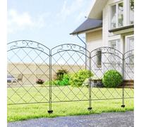 Outsunny 4Pcs Decorative Garden Fencing 43In X 11.4Ft Steel Border Edging Swirls