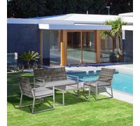 Outsunny 4PCS Outdoor Patio PE Rattan Wicker Sofa Chaise Lounge Furniture Set | TJ Hughes