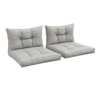 Outsunny 4pcs Outdoor Seat Cushions Back Cushions, 60 x 60 x 10cm Water Repellent Seat Pads for Garden Patio Kitchen Office Chairs, Light Grey