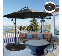 OUTSUNNY 4PCs Parasol Bases Umbrella Weights w/ Handles for Garden Patio, Black Outsunny Black
