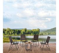Outsunny 4Pcs Rattan Chair Foldable Garden Furniture W/ Armrest Brown