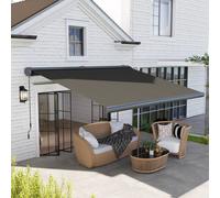 Outsunny 4X3(M) Full Cassette Electric Awning, Aluminium Frame, Dark Grey Dark Grey