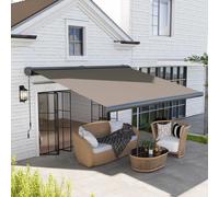 OUTSUNNY 4x3(m) Full Cassette Electric Awning, Aluminium Frame, Light Grey Outsunny Light Grey