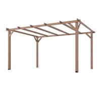 Outsunny 4X3 M Garden Wooden Pergola Gazebo Grape Trellis, Maple Wood-Effect In Natural Natural