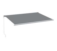 Outsunny 4x3m Full Cassette Electric/Manual Retractable Awning with Remote Controller, Sun Canopies for Patio Door Window with Remote Controller, Grey Grey