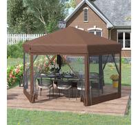 OutSunny Gazebo 3.4 x 3.4 x 2.7 m Brown